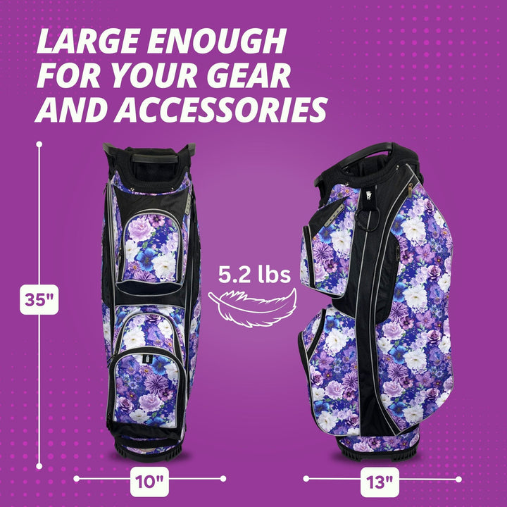 Taboo Fashions Purple Petals 14-Way Lightweight Cart Bag
