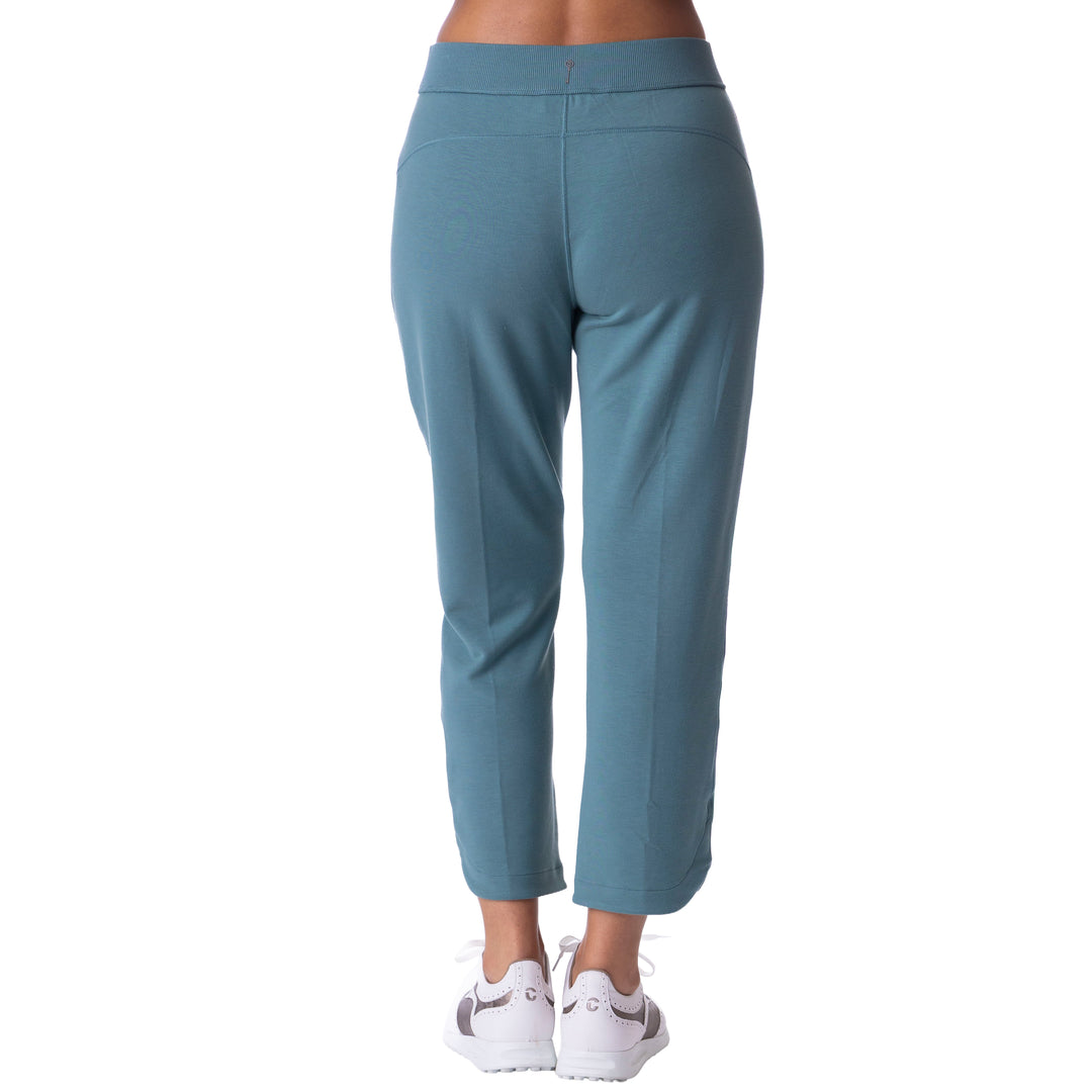 BelynKey Sueded Blissful Silver Pine Knit Straight Crop Pant