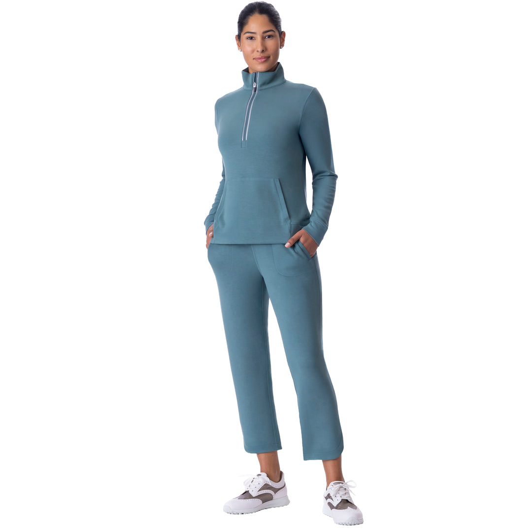 BelynKey Sueded Heavenly Silver Pine Quarter Zip
