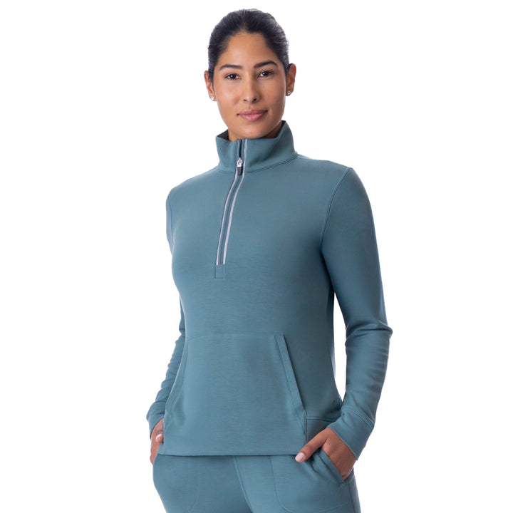 BelynKey Sueded Heavenly Silver Pine Quarter Zip