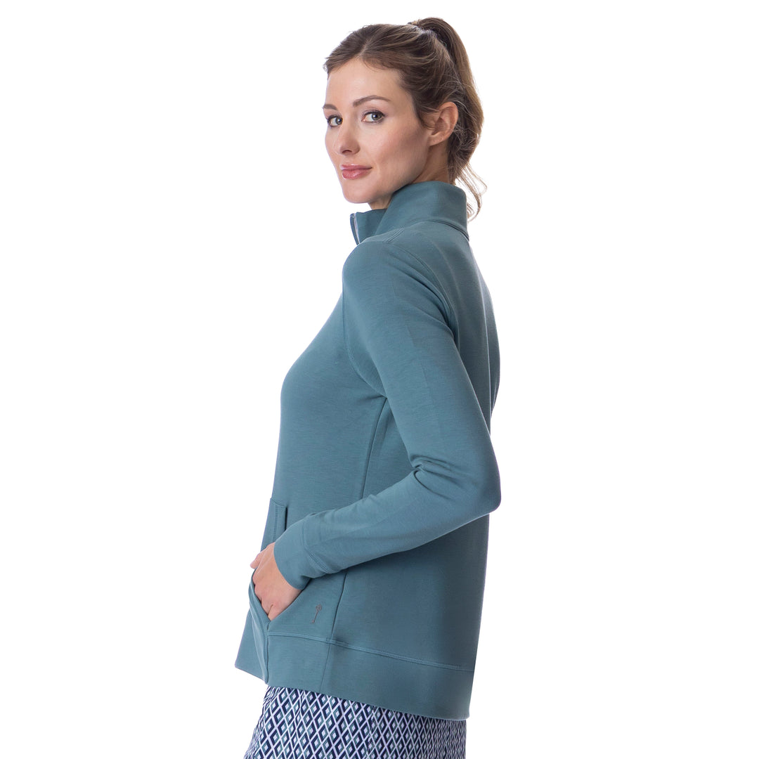 BelynKey Sueded Heavenly Silver Pine Quarter Zip