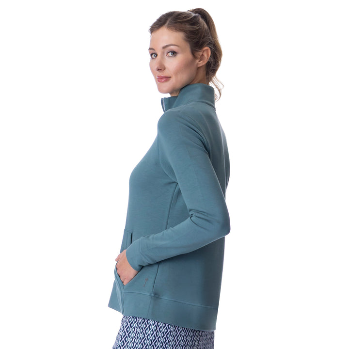 BelynKey Sueded Heavenly Silver Pine Quarter Zip