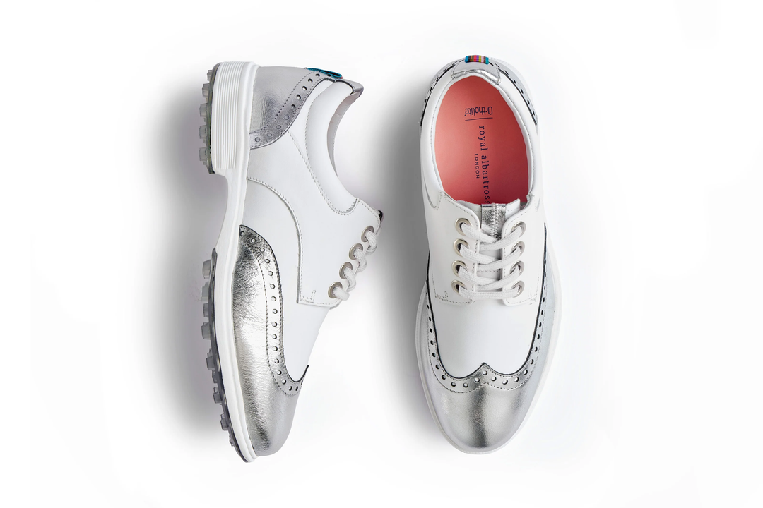Royal Albartross Tailor Silver Wingtip Golf Shoe