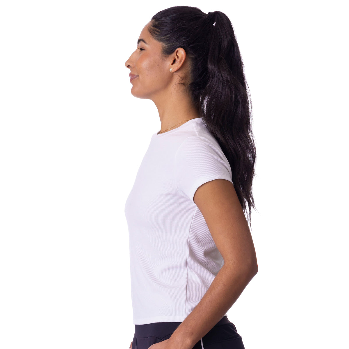 BelynKey Bliss Rib Chalk Short Sleeve Transit Tee