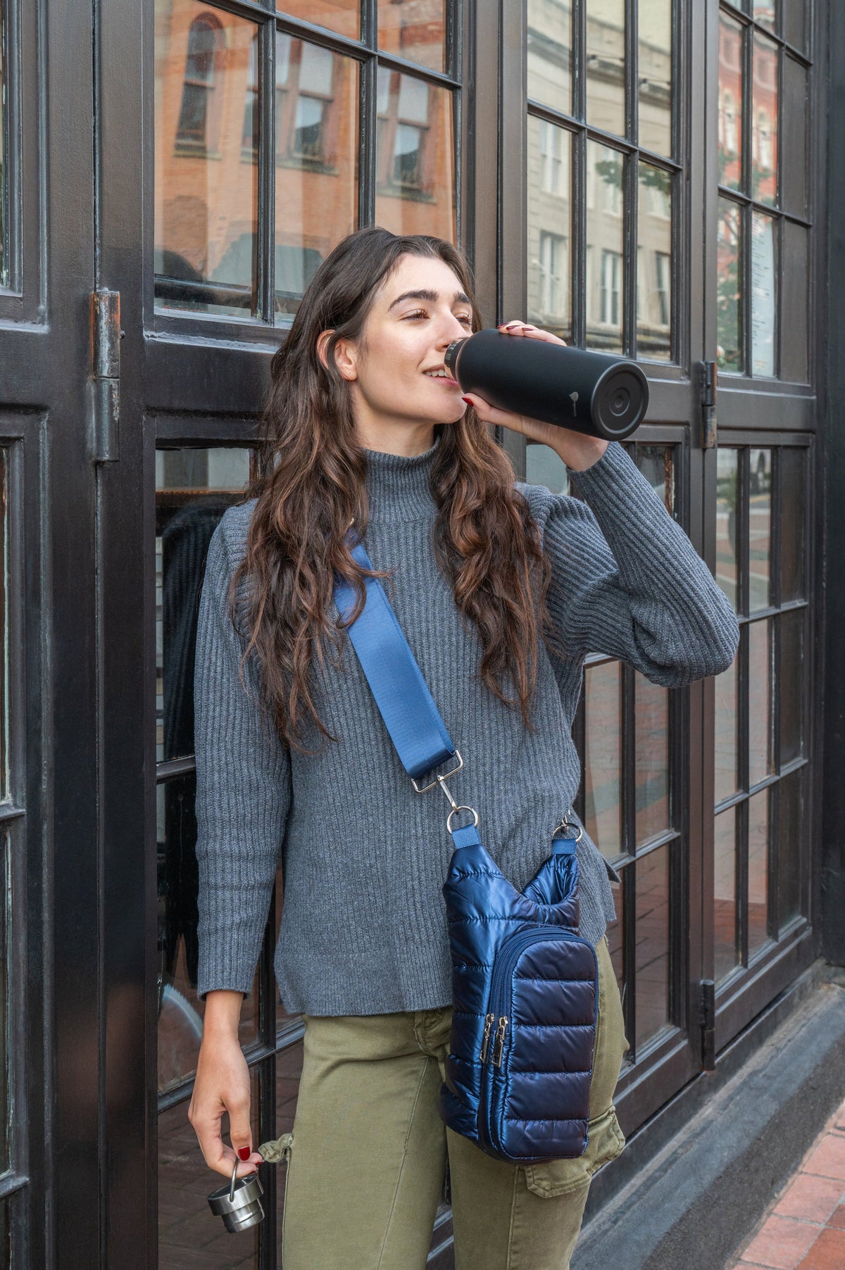 WanderFull Shiny Navy Blue/Solid Strap HydroBag®