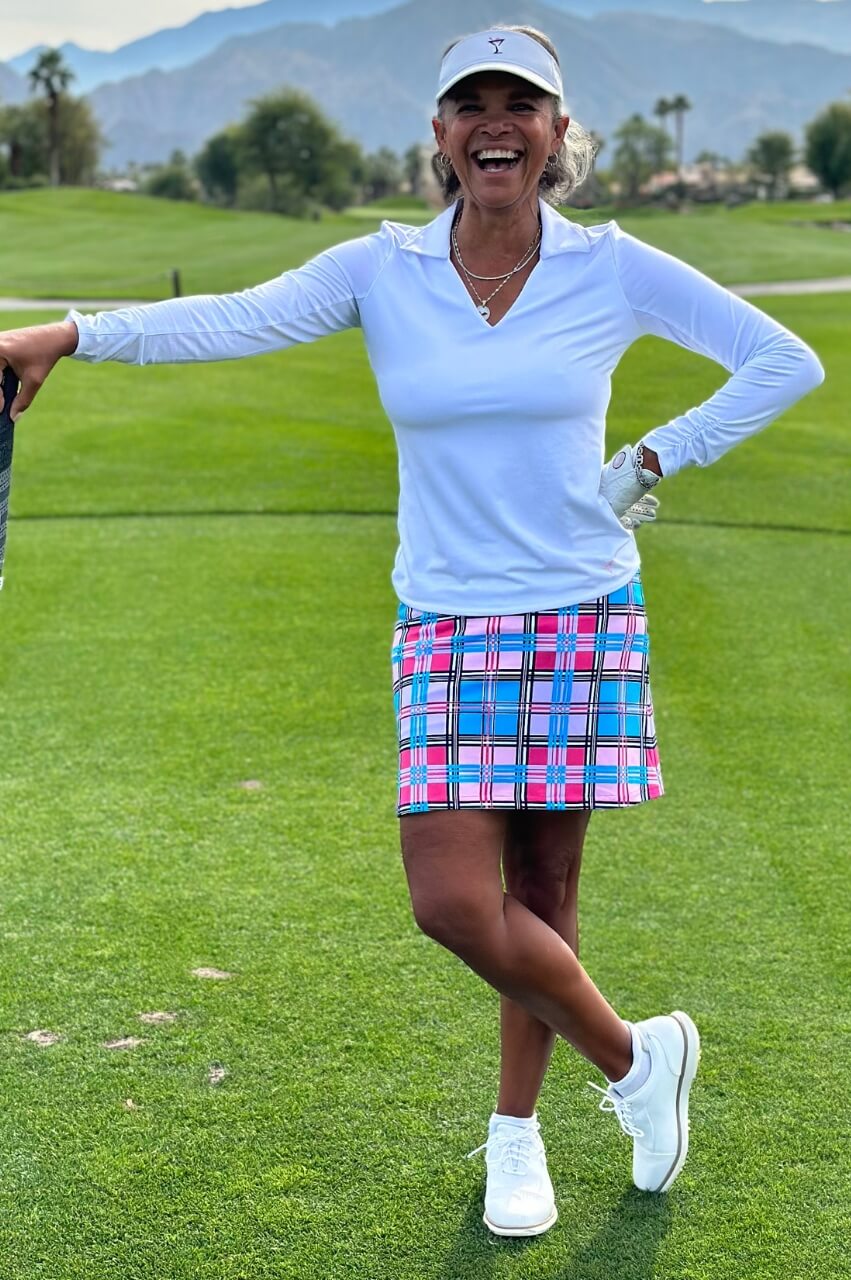 Golftini Lisa White Long Sleeve Polo