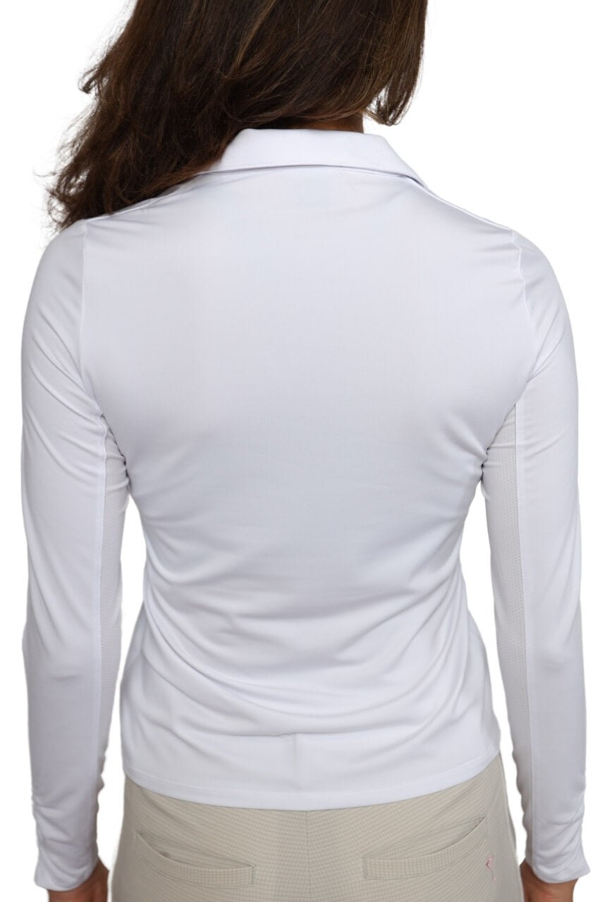 Golftini Lisa White Long Sleeve Polo