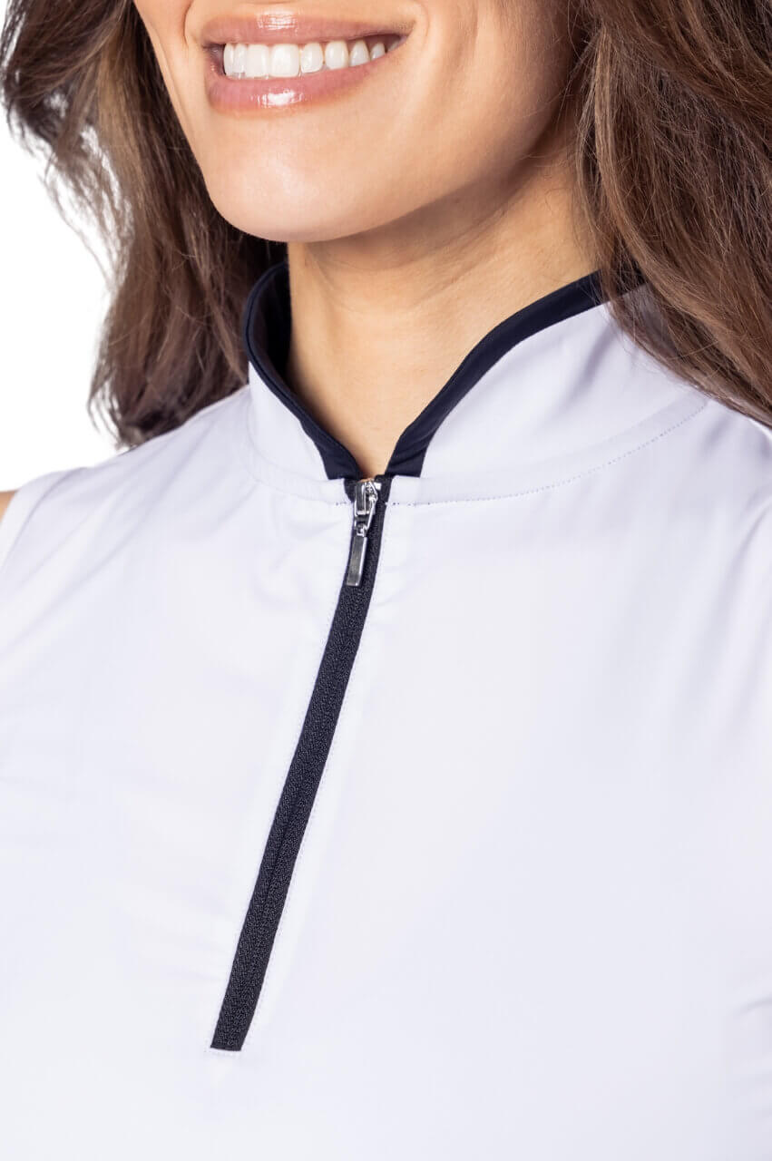 Golftini Cool Girl Long Sleeve White/Black Mock