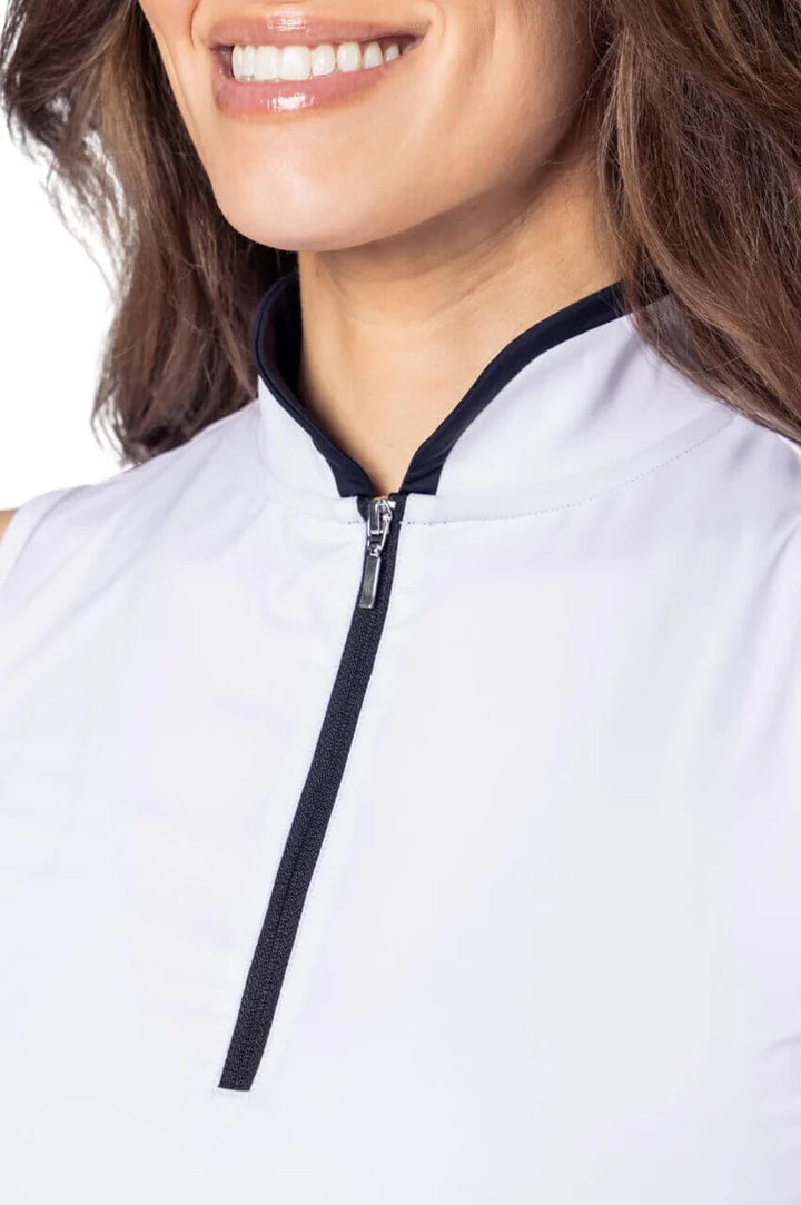 Golftini Cool Girl White/Black Long Sleeve Polo