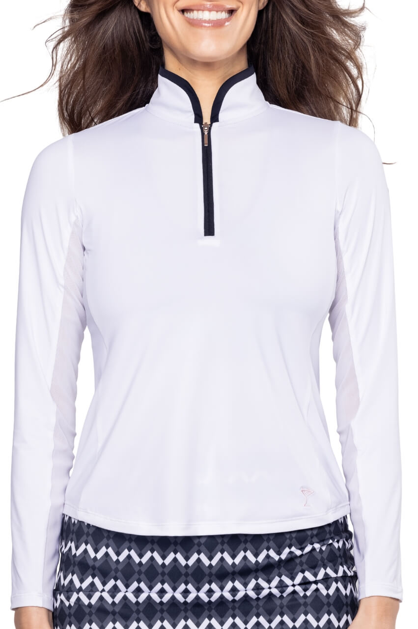 Golftini Cool Girl Long Sleeve White/Black Mock