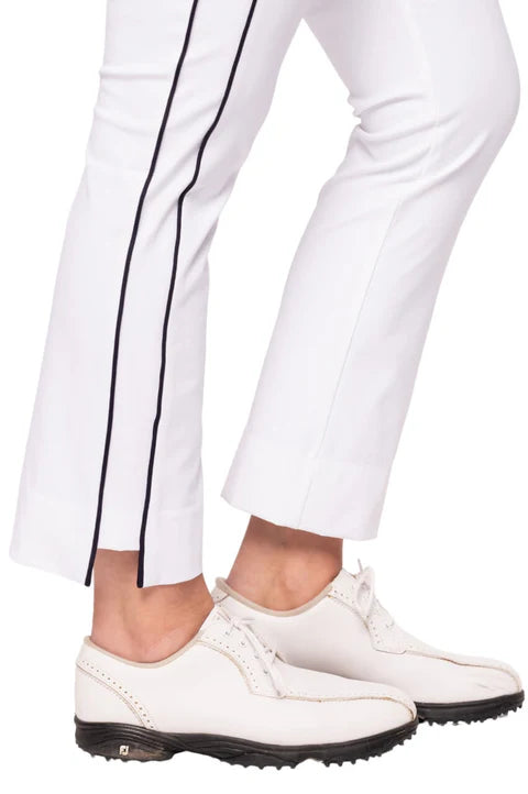 Golftini 27/30" White/Navy Ankle Pant