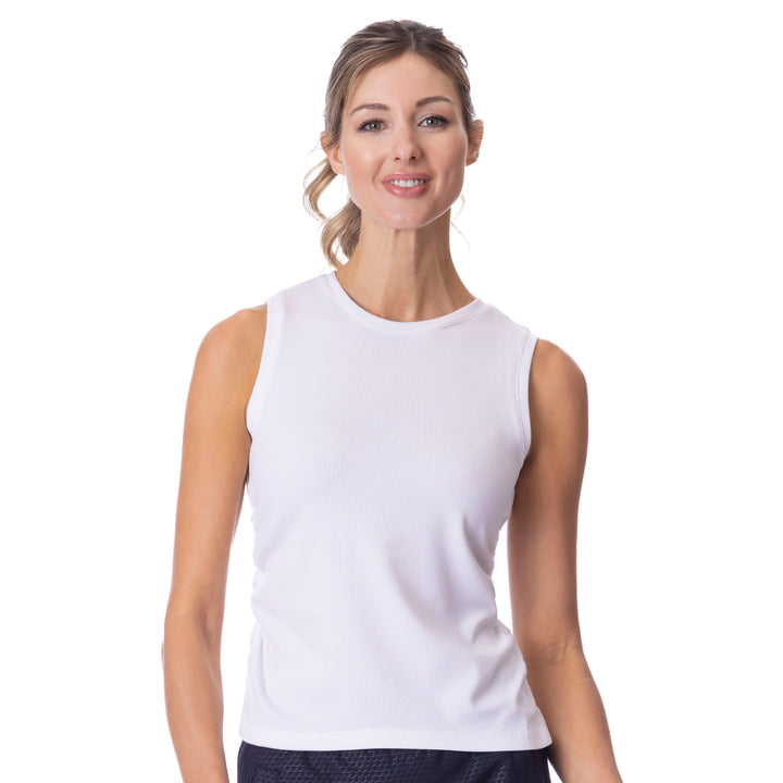 BelynKey Bliss Rib Chalk Sleeveless Transit Tee